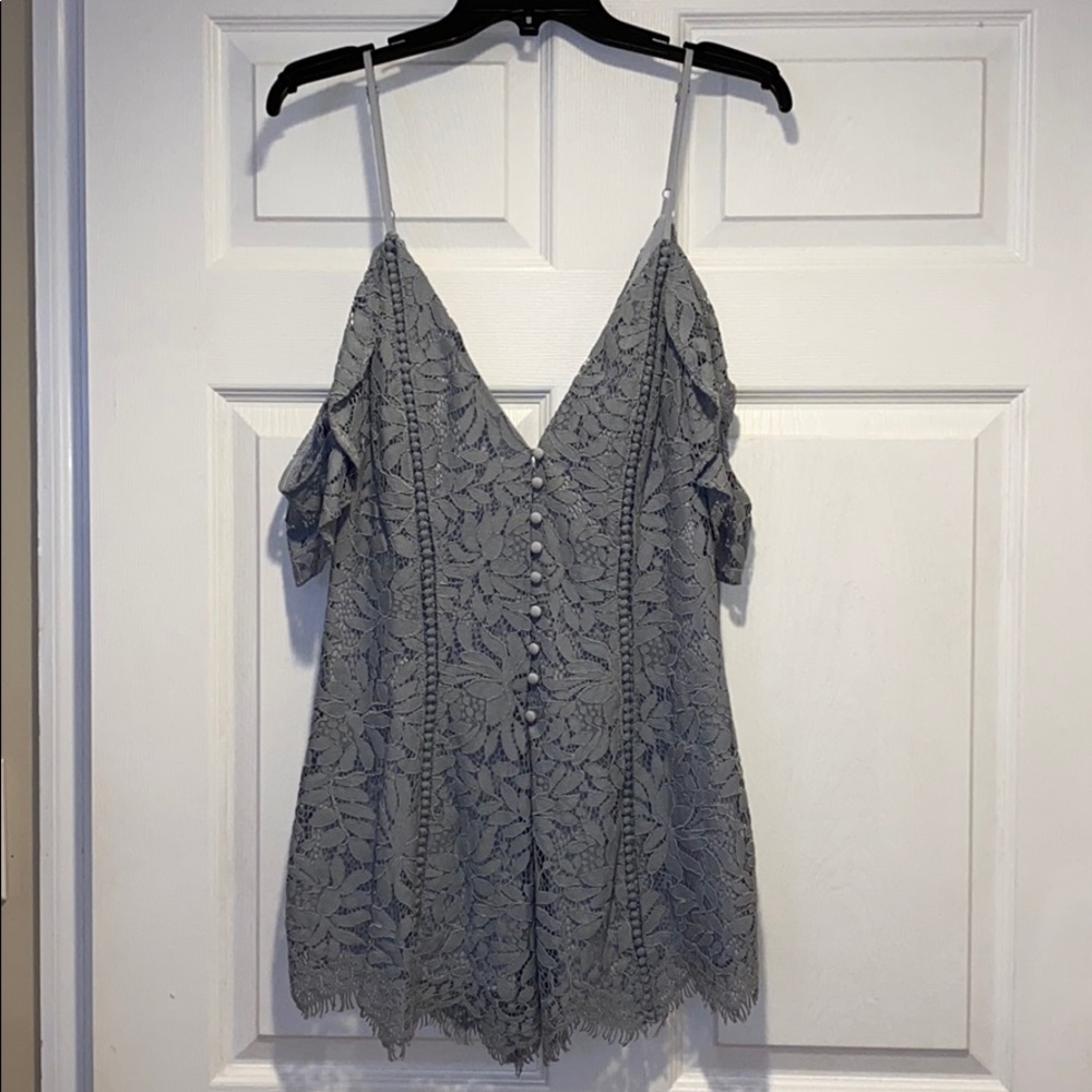 Tobi blue lace romper